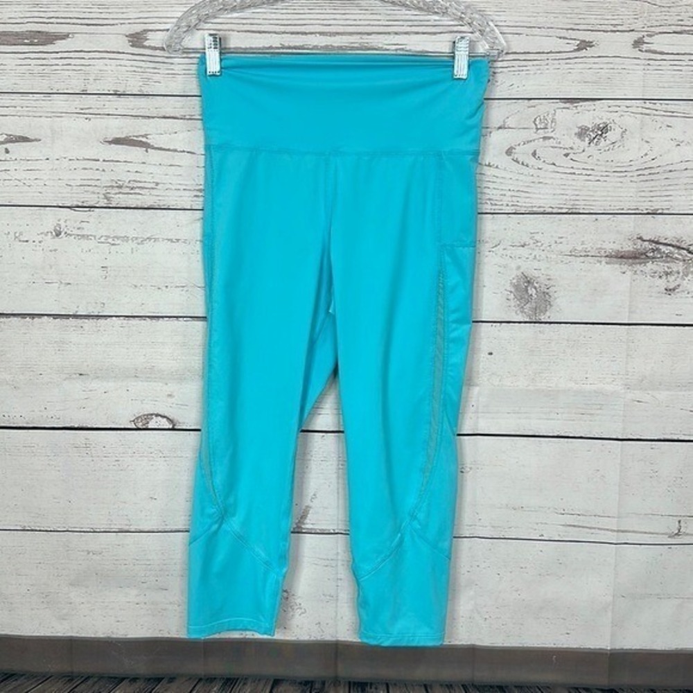 Zyia Leggings Womens 6 Blue High Rise‎ Stretch Pockets Mesh Active Shaping